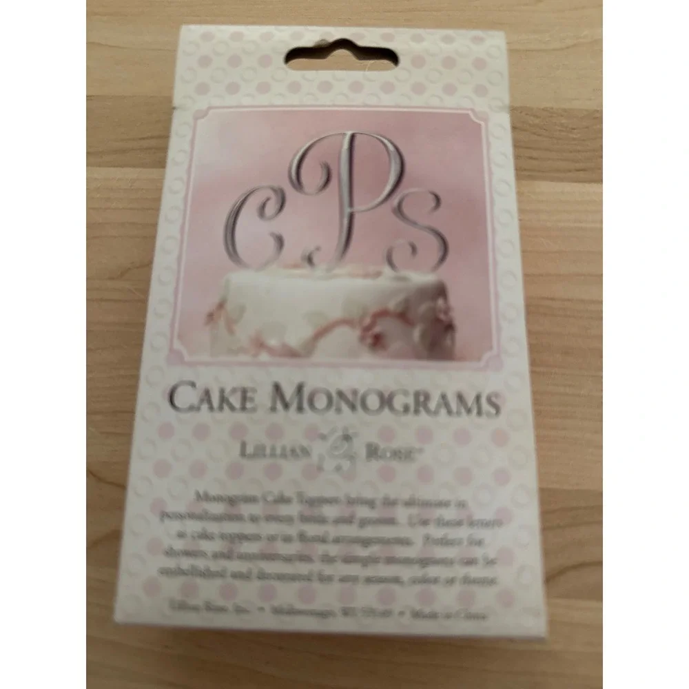 Lillian Rose Silver Monogram Cake Topper Letter X Wedding Anniversary Decor NEW